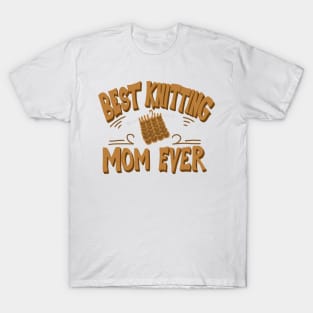 Best Knitting Mom Ever Retro Vintage Typography T-Shirt